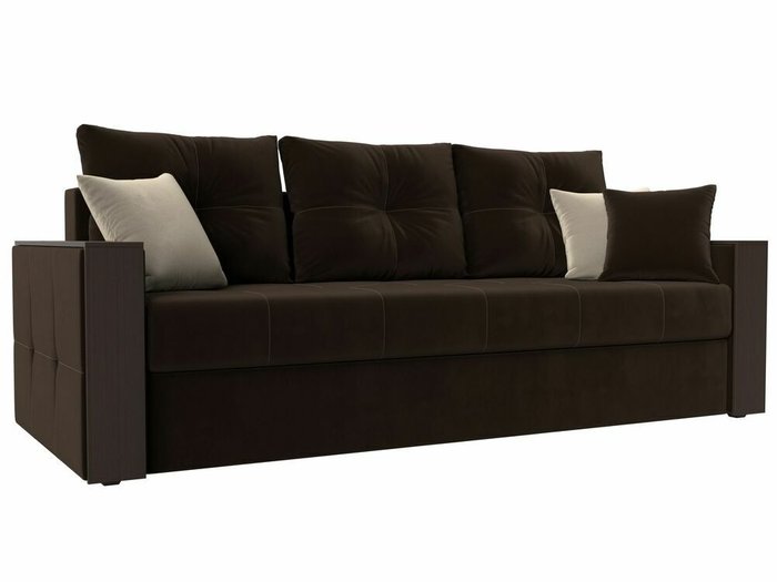Прямой диван-кровать Валенсия коричневого цвета
