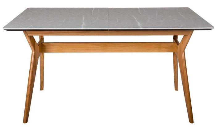 Раскладной обеденный стол Нарвик со столешницей из серого мрамора - купить Обеденные столы по цене 37570.0