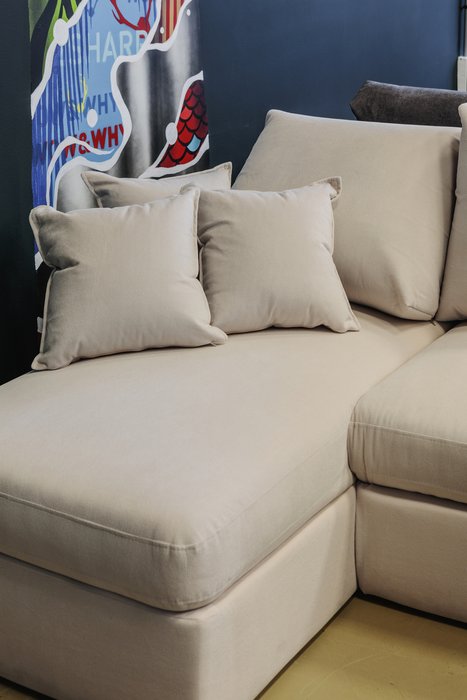 Угловой диван-кровать Винс синего цвета - лучшие Угловые диваны в INMYROOM