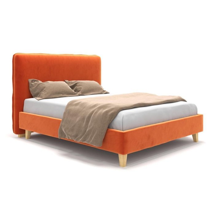 Кровать Brooklyn на ножках оранжевая 160х200