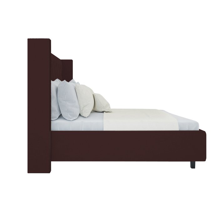 Кровать с декоративными гвоздиками Wing см Велюр Коричневый 200x200 - купить Кровати для спальни по цене 102000.0