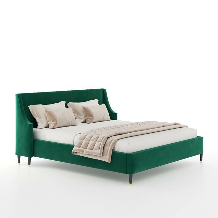 Кровать Kelly 200х200 темно-зеленого цвета