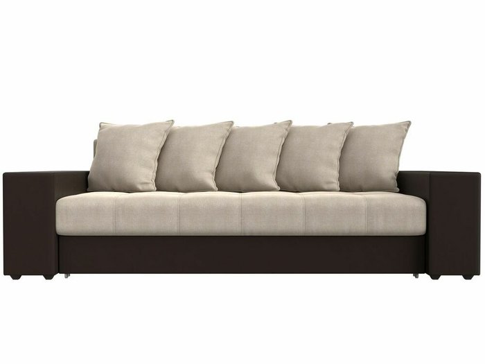 Прямой диван-кровать  Дубай бежево-коричневого  цвета (ткань/экокожа)  - купить Прямые диваны по цене 47999.0
