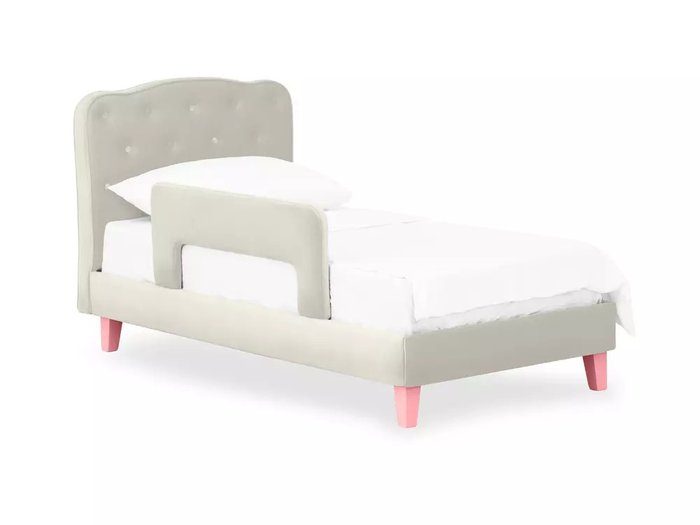 Кровать Candy 80х160 белого цвета с розовыми ножками - лучшие Одноярусные кроватки в INMYROOM