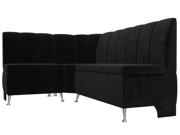 Кухонный угловой диван Кантри черного цвета левый угол - лучшие Угловые диваны в INMYROOM