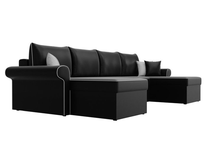 Угловой диван-кровать Милфорд черного цвета (экокожа) - лучшие Угловые диваны в INMYROOM