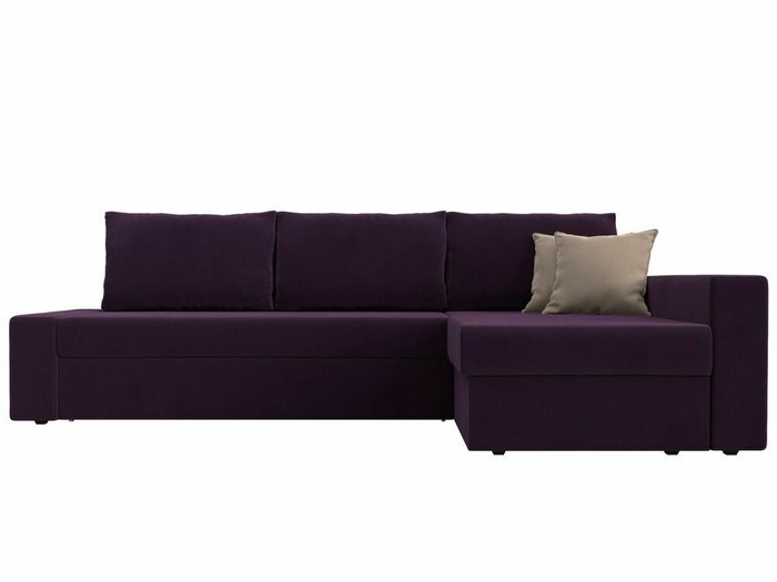 Угловой диван-кровать Версаль фиолетового цвета правый угол - купить Угловые диваны по цене 47999.0