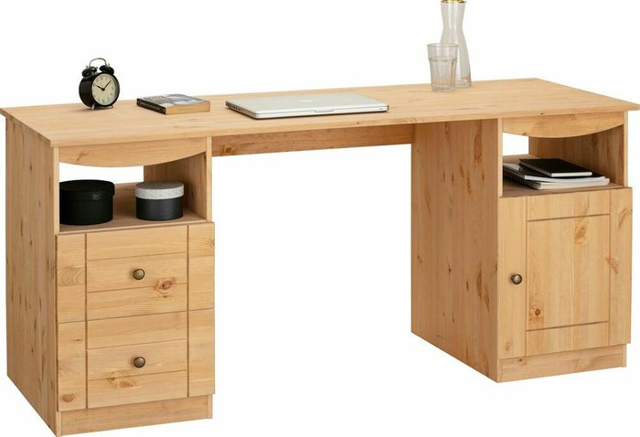 Письменный стол Тильда из массива сосны натурального цвета с ящиками - лучшие Письменные столы в INMYROOM