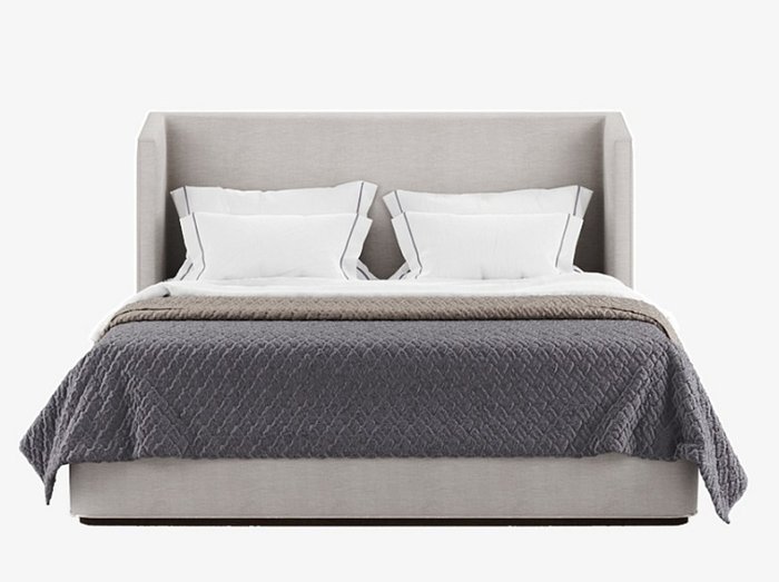 Кровать Alessia Fabric 200х200 светло-серого цвета - купить Кровати для спальни по цене 136900.0