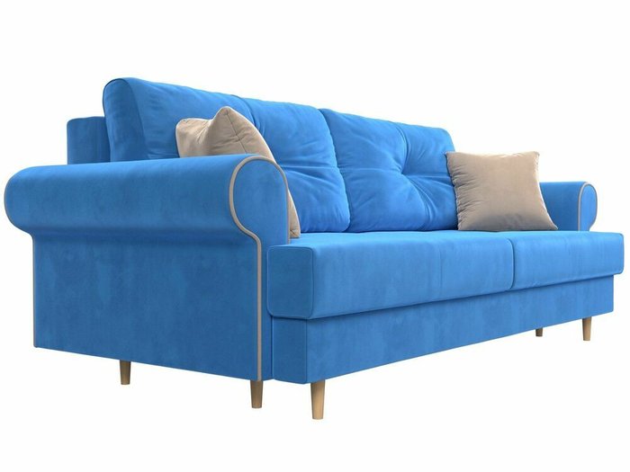 Прямой диван-кровать Сплин голубого цвета - лучшие Прямые диваны в INMYROOM