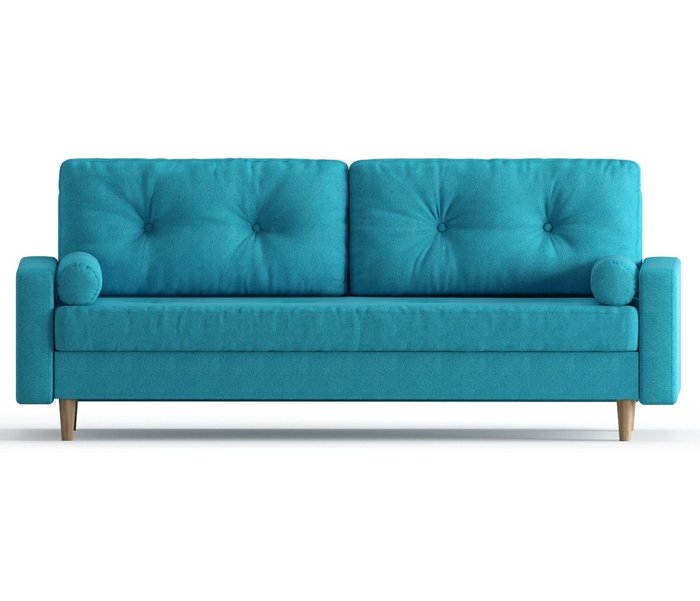 Диван-кровать из велюра Basel голубого цвета - купить Прямые диваны по цене 39490.0