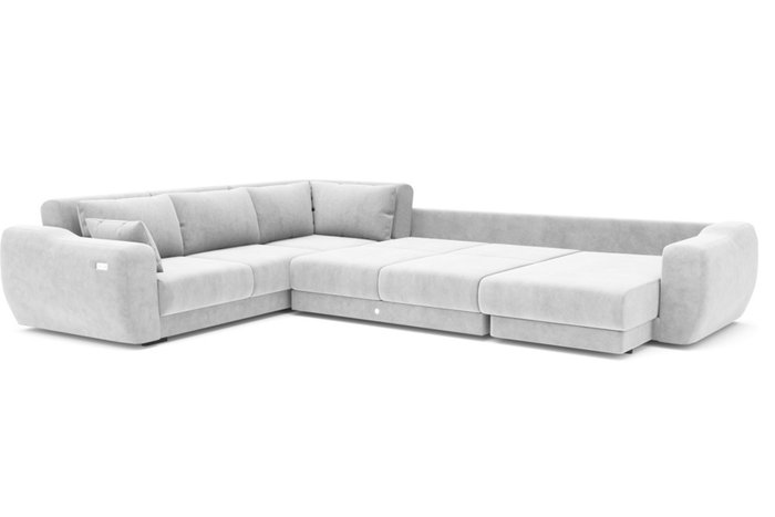 Модульный диван-кровать светло-серого цвета - лучшие Угловые диваны в INMYROOM