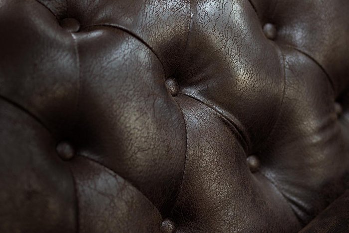 Диван с обивкой из кожаный темно-коричневого цвета - лучшие Прямые диваны в INMYROOM