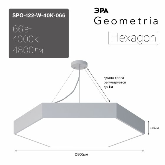 Подвесной светильник Geometria Б0058878 (пластик, цвет белый) - купить Подвесные люстры по цене 14894.0
