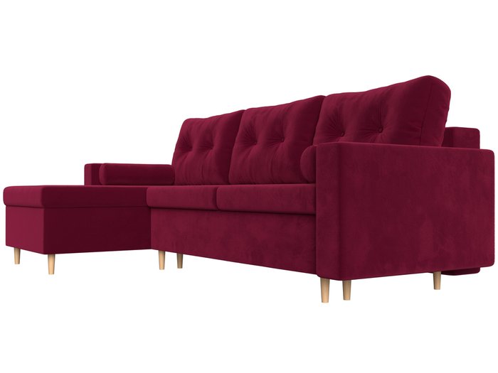 Угловой диван-кровать Белфаст бордового цвета левый угол - лучшие Угловые диваны в INMYROOM