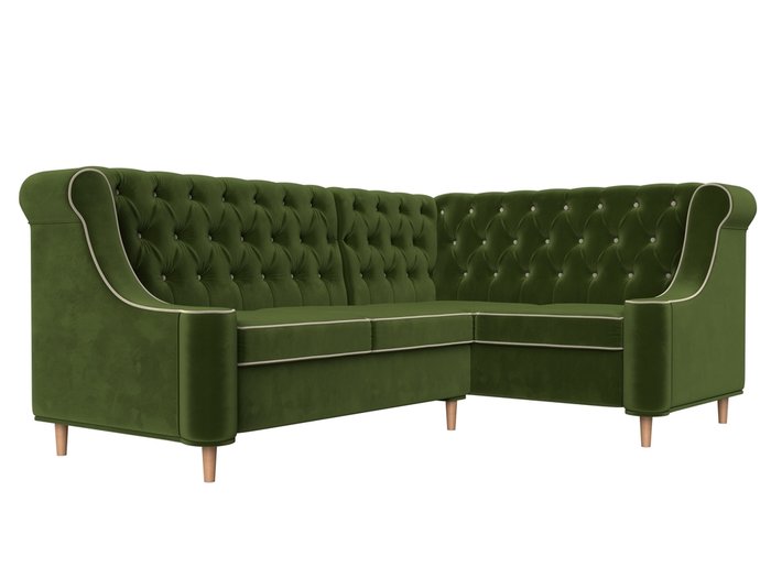 Угловой диван Бронкс зеленого цвета правый угол - лучшие Угловые диваны в INMYROOM