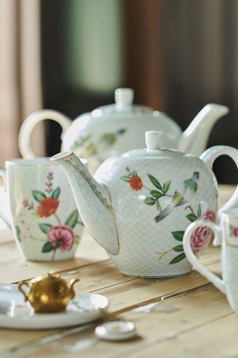 Чайник Blushing birds белого цвета - лучшие Для чая и кофе в INMYROOM