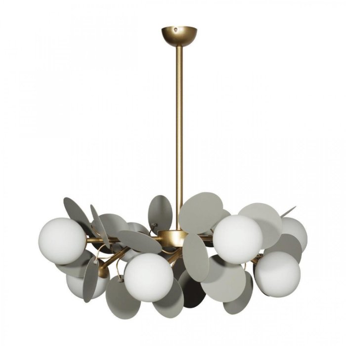 Люстра на штанге MATISSE 10008/8 Grey (стекло, цвет белый)