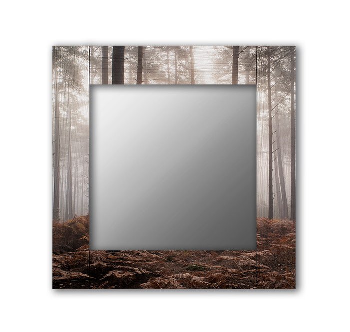 Настенное зеркало Лесной туман 50х65 коричневого цвета - купить Настенные зеркала по цене 13190.0