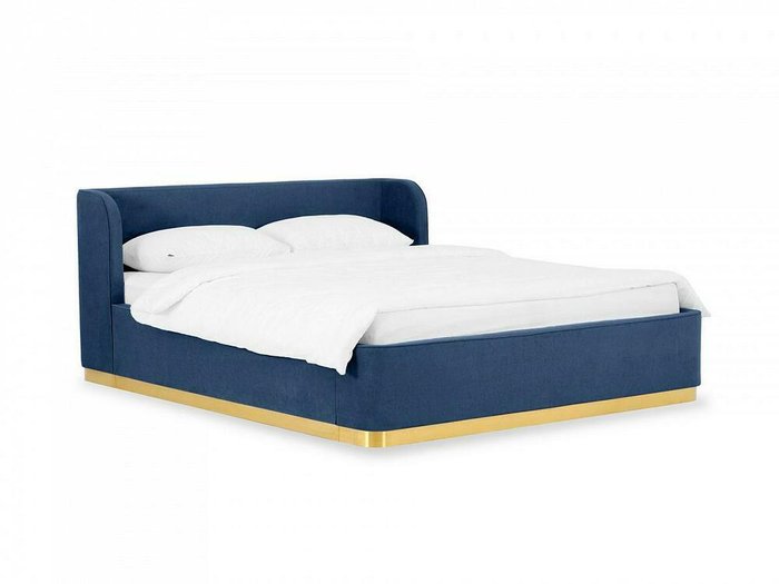 Кровать Vibe 160х200 синего цвета с подъемным механизмом