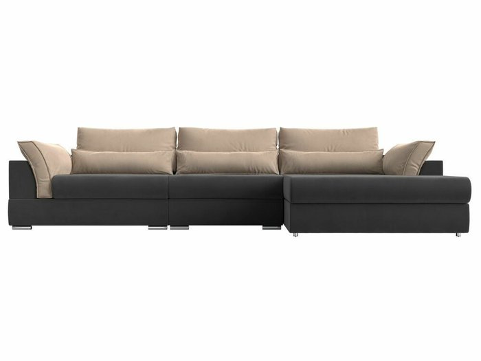 Угловой диван-кровать Пекин Long серо-бежевого цвета угол правый - купить Угловые диваны по цене 112999.0