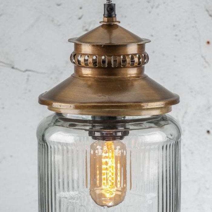 Светильник подвесной из металла и стекла  - купить Подвесные светильники по цене 5900.0