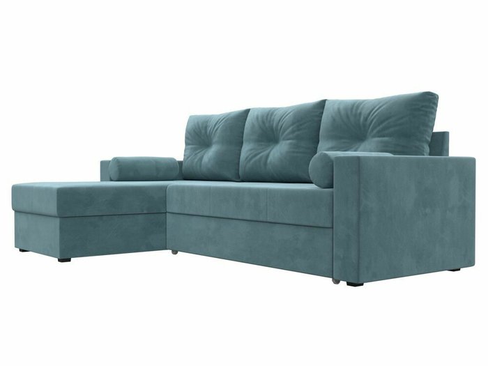 Угловой диван-кровать Верона бирюзового цвета левый угол - купить Угловые диваны по цене 47999.0