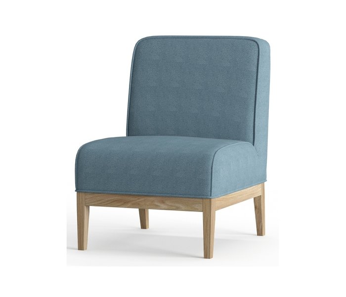 Кресло из велюра Арагорн светло-синего цвета