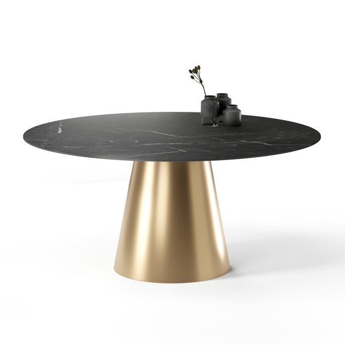 Обеденный стол Алькор L черно-золотого цвета - купить Обеденные столы по цене 77740.0