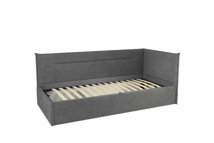 Кровать Альба 90х200 серого цвета с подъемным механизмом - купить Кровати для спальни по цене 27090.0