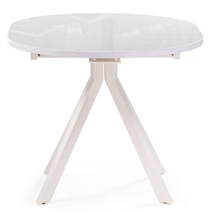 Раздвижной обеденный стол Ален белого цвета - лучшие Обеденные столы в INMYROOM