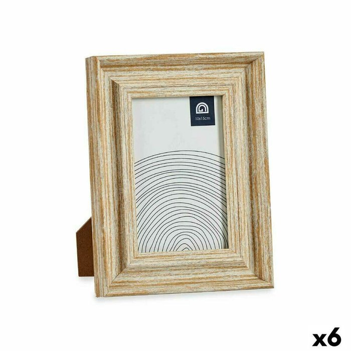 Фоторамка Стеклянный Позолоченный Деревянный Коричневый Пластик (16,2 x 2 x 21 cm) (6 штук)