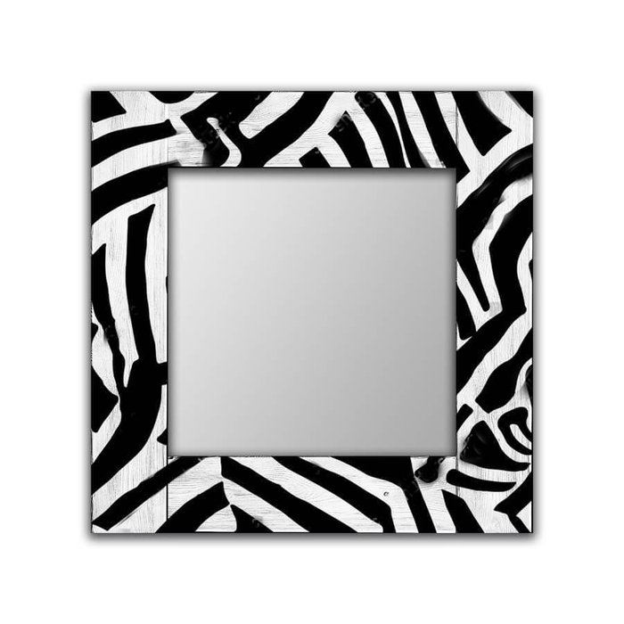 Настенное зеркало Зебра в черно-белых тонах 110х75