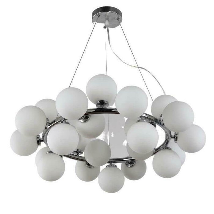 Большая люстра Marsiada LDP 6033-25 CHR (стекло, цвет белый) Большая люстра Marsiada LDP 6033-25 CHR (стекло, цвет белый)