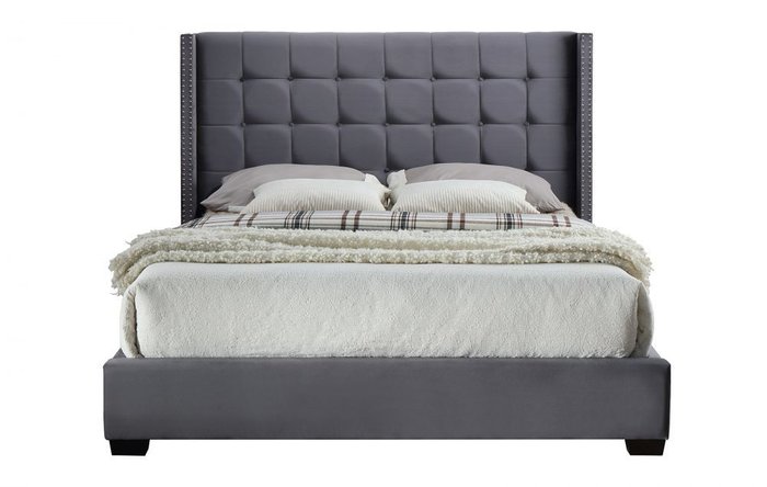 Двухспальная кровать Jasmine серого цвета 160х200