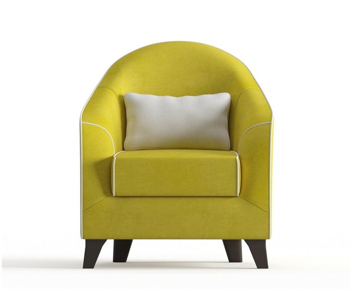 Кресло Бемоль в обивке из велюра желтого цвета - купить Интерьерные кресла по цене 12490.0