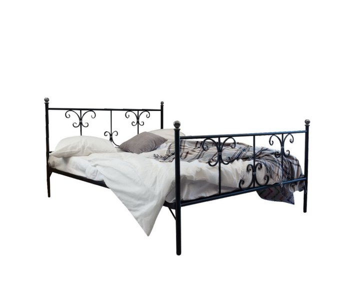 Кованая кровать Симона 180х200 черного цвета - купить Кровати для спальни по цене 31990.0