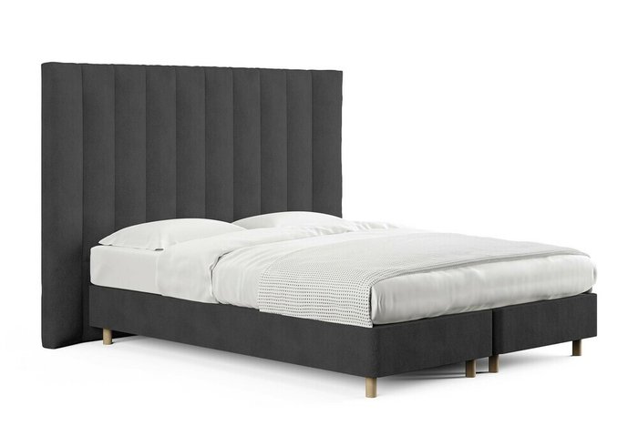 Кровать Barbara 160х200 графитового цвета с двумя основаниями