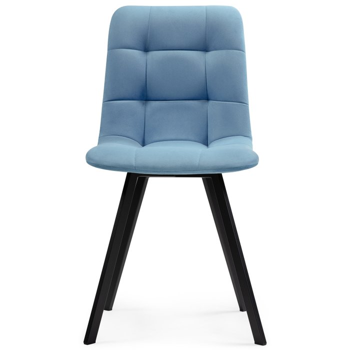 Стул Чилли голубого цвета на черных ножках - купить Обеденные стулья по цене 4190.0