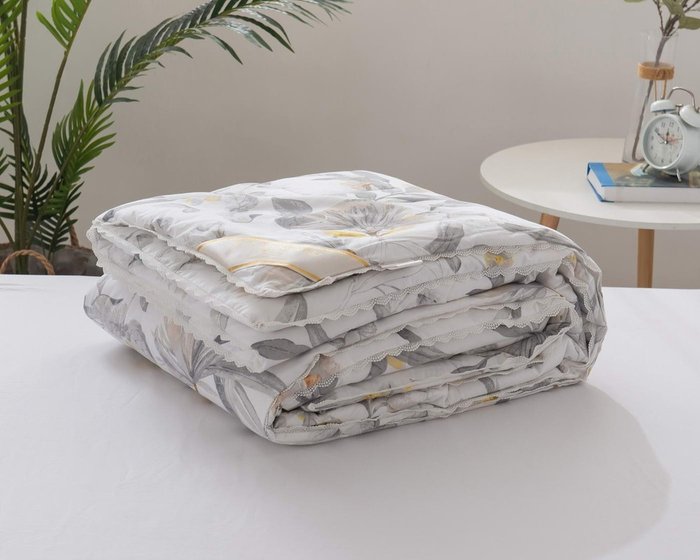 Одеяло Фрида 200х220 серо-белого цвета - купить Одеяла по цене 8904.0