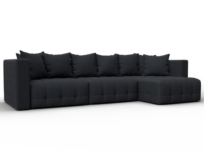 Угловой диван-кровать Лига-052 Лонг темно-серого цвета Угловой диван-кровать Лига-052 Лонг темно-серого цвета