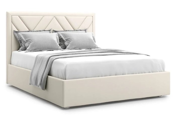 Кровать Premium Milana 2 160х200 молочного цвета с подъемным механизмом