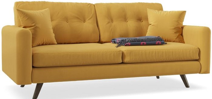 Диван прямой Freya желтого цвета - купить Прямые диваны по цене 24990.0