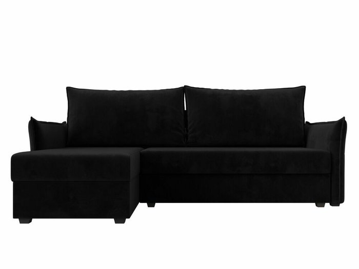 Угловой диван-кровать Лига 004 черного цвета угол левый - купить Угловые диваны по цене 36999.0