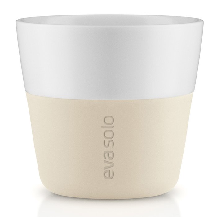 Набор из двух чашек для лунго бежево-белого цвета - купить Чашки по цене 1900.0