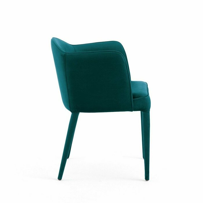 Стул с подлокотниками из велюра Leos синего цвета - купить Обеденные стулья по цене 27741.0