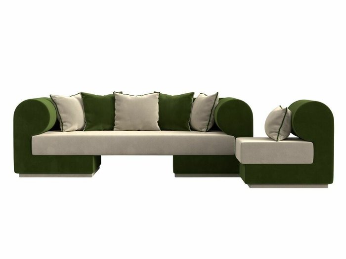Набор мягкой мебели Кипр 2 бежево-зеленого цвета - купить Комплекты мягкой мебели по цене 71998.0