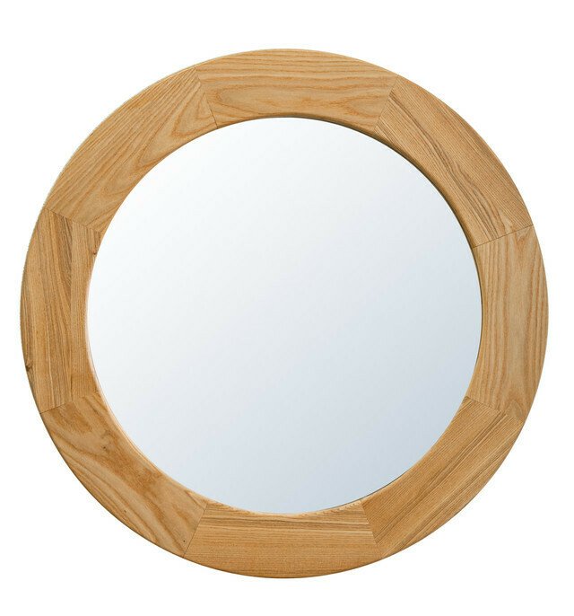 Настенное зеркало Olive d 80 бежевого цвета