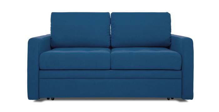 Прямой диван-кровать Бруно синего цвета 