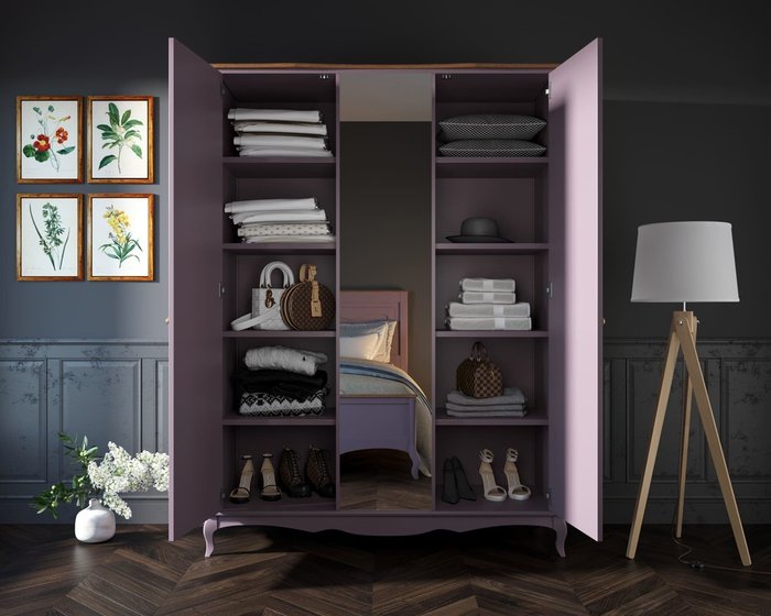 Шкаф Leontina лилового цвета - лучшие Шкафы распашные в INMYROOM